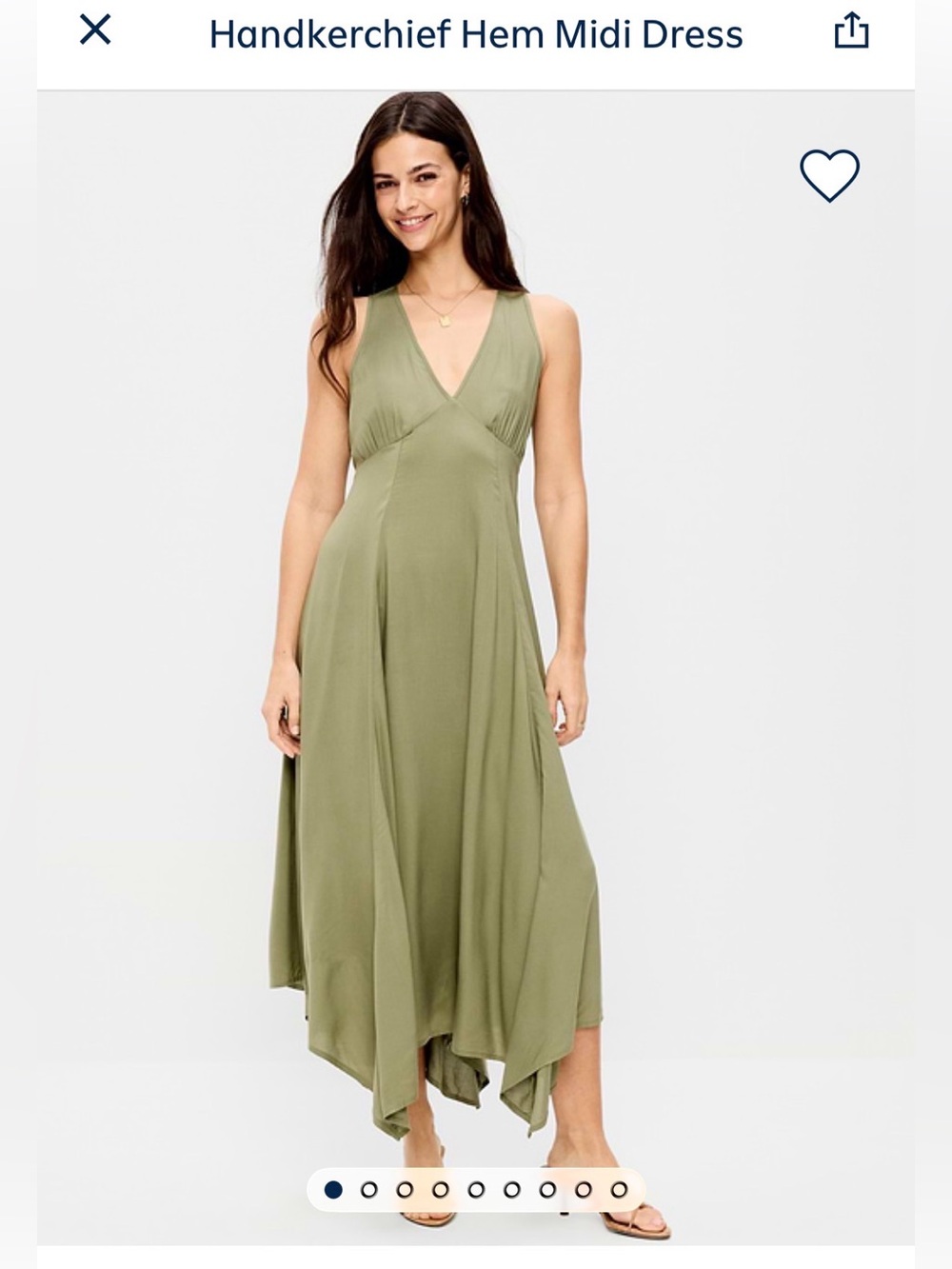 Old Navy Olive Green Asymmetrical Maxi Dress